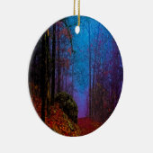 絵を描林秋の紫霧 セラミックオーナメント (右)