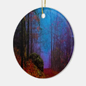 絵を描林秋の紫霧 セラミックオーナメント (左)