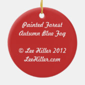絵を描林秋の青い霧 セラミックオーナメント (裏面)
