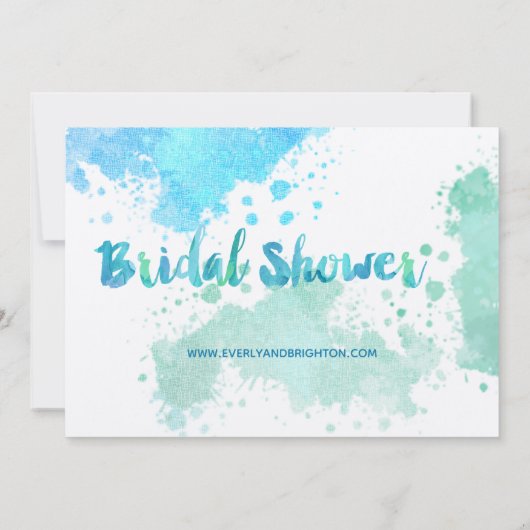 絵を描水カラーブライダルシャワー招待状 招待状 (裏面)