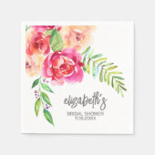 絵を描水彩花ブライダルシャワー スタンダードカクテルナプキン (正面)