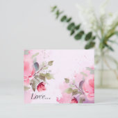 絵を描水色ピンク ポストカード (スタンド正面)