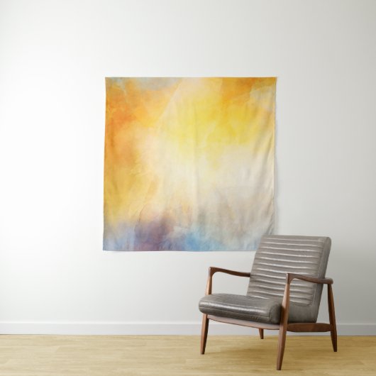 絵を描水色絵を描紙 タペストリー (インサイチュ(横))