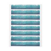 絵を描海波青い水色 ラップアラウンドラベル (シート)