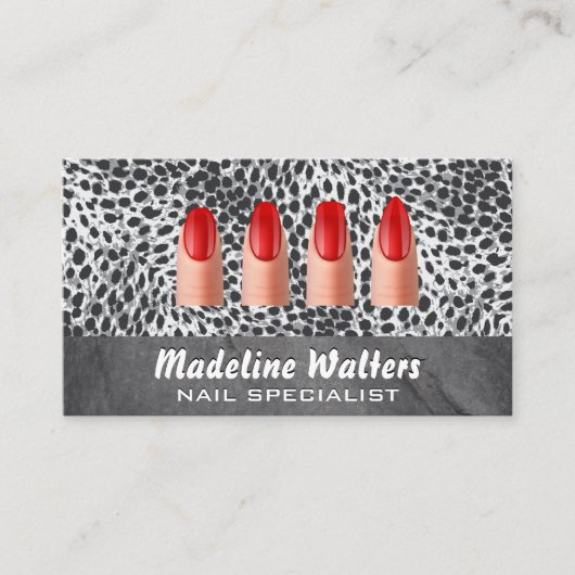 絵を描爪、 ネイル | ヒョウ印刷 ロイヤリティカード (正面)