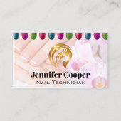 絵を描爪、 ネイル | 美しいロゴ金ゴールドメタリック 名刺 (正面)