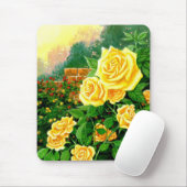 絵を描登山イエローローズマウスパッド マウスパッド (マウス)