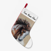 絵を描砂漠の馬 スモールクリスマスストッキング (正面 (吊り時))