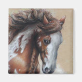 絵を描砂漠の馬 マグネット (正面)