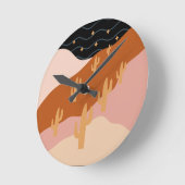 絵を描砂漠 ラウンド壁時計 (傾斜)
