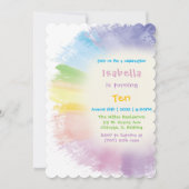 絵を描第10期女子誕生日招待状 招待状 (正面)