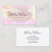 絵を描筆のストロークとフェイクグリッター名刺 名刺 (正面/裏面)