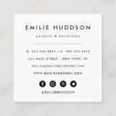 絵を描筆のストローク、ペインタ絵を描ー、デコレータ スクエア名刺 (裏面)