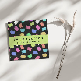 絵を描筆のストローク、ペインタ絵を描ー、デコレータ スクエア名刺