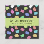 絵を描筆のストローク、ペインタ絵を描ー、デコレータ スクエア名刺 (正面)