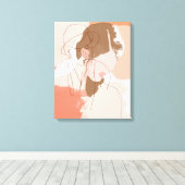 絵を描等高線の雌ポートレート キャンバスプリント (インサイチュ (ウッドフロア))