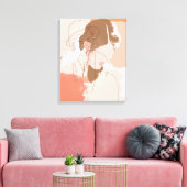 絵を描等高線の雌ポートレート キャンバスプリント (インサイチュ (リビング))