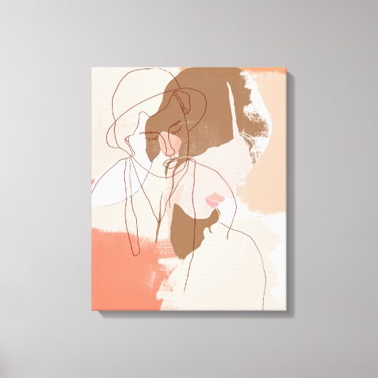 絵を描等高線の雌ポートレート キャンバスプリント (正面)