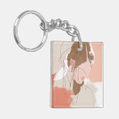 絵を描等高線の雌ポートレート キーホルダー (正面左)