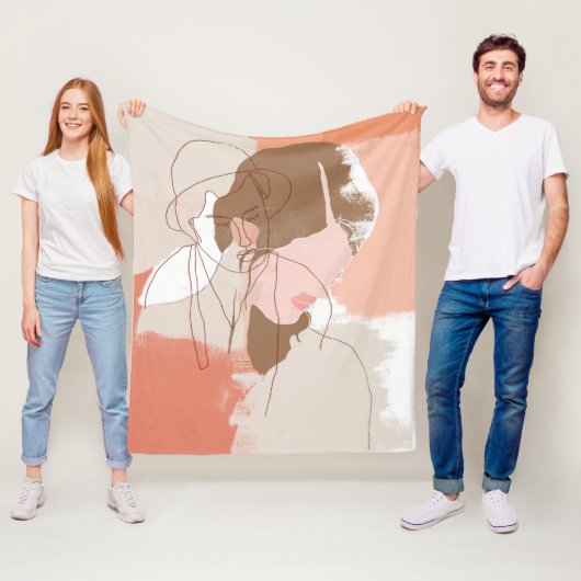 絵を描等高線の雌ポートレート フリースブランケット (インサイチュ)