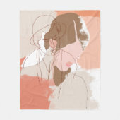 絵を描等高線の雌ポートレート フリースブランケット (正面)