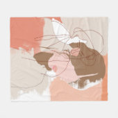 絵を描等高線の雌ポートレート フリースブランケット (正面(横))