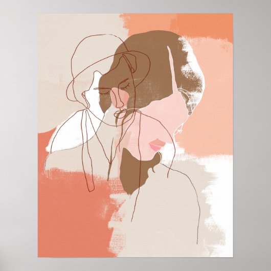 絵を描等高線の雌ポートレート ポスター (正面)