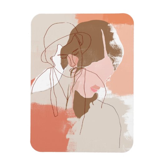 絵を描等高線の雌ポートレート マグネット (縦)