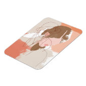 絵を描等高線の雌ポートレート マグネット (左側)