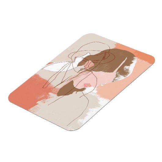 絵を描等高線の雌ポートレート マグネット (左側)