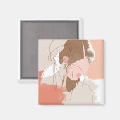 絵を描等高線の雌ポートレート マグネット (正面/裏面)