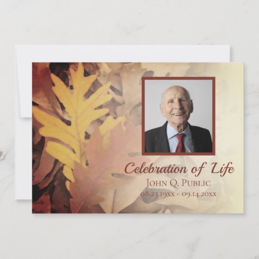 絵を描紅葉お祝い 招待状 (正面)