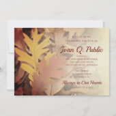 絵を描紅葉お祝い 招待状 (正面)