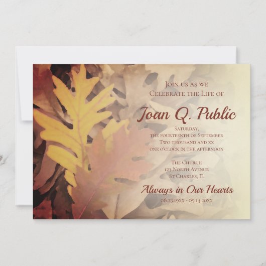 絵を描紅葉お祝い 招待状 (正面)