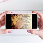 絵を描紅葉カップルウェディングシャワー 招待状