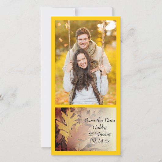 絵を描紅葉結婚式の日付の保存 セーブザデート (正面)