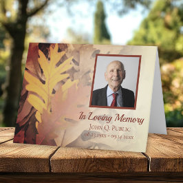 絵を描紅葉葬祭記念悔やみや弔慰 サンキューカード