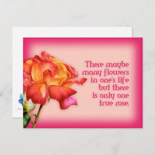 絵を描素晴らし引用文バラ葉書 ポストカード (正面/裏面)