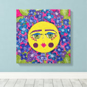 絵を描紫陽花ガールキャンバスアート キャンバスプリント (インサイチュ (ウッドフロア))