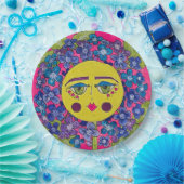 絵を描紫陽花ガール紙プレート ペーパープレート (パーティー)