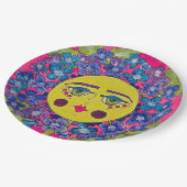 絵を描紫陽花ガール紙プレート ペーパープレート (アングル)