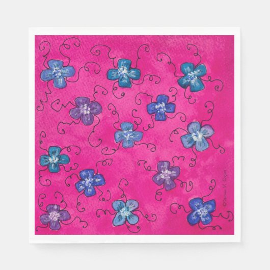 絵を描紫陽花パーティーナプキン スタンダードランチョンナプキン (正面)