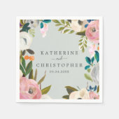 絵を描結婚フローラ スタンダードカクテルナプキン (正面)