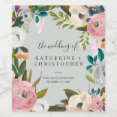 絵を描結婚フローラ ワインラベル (シングルラベル)