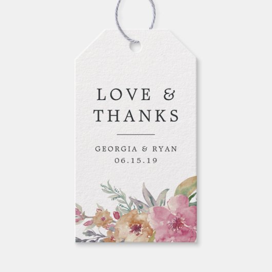 絵を描結婚開花お願い ギフトタグ (正面)