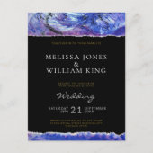 絵を描結婚黒 インビテーションポストカード (正面)