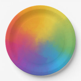 絵を描絞り染め工芸カラフルパーティー ペーパープレート