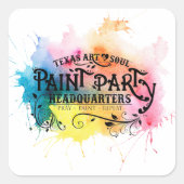 絵を描絵を描パーティー本部シール スクエアシール (正面)