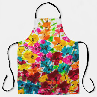 絵を描絵を描絵を描の花の質感 エプロン
