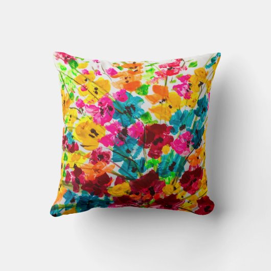 絵を描絵を描絵を描の花の質感 クッション (裏面)